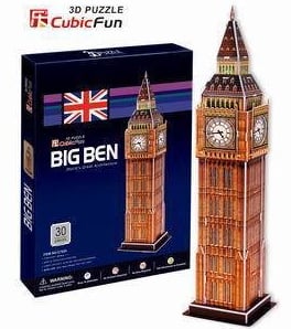 big ben 3d puzzle 30 piece 3D jigsaw puzzle, united kingdom jigsaw puzzle of bigben clock and tower big-ben-3d-puzzle