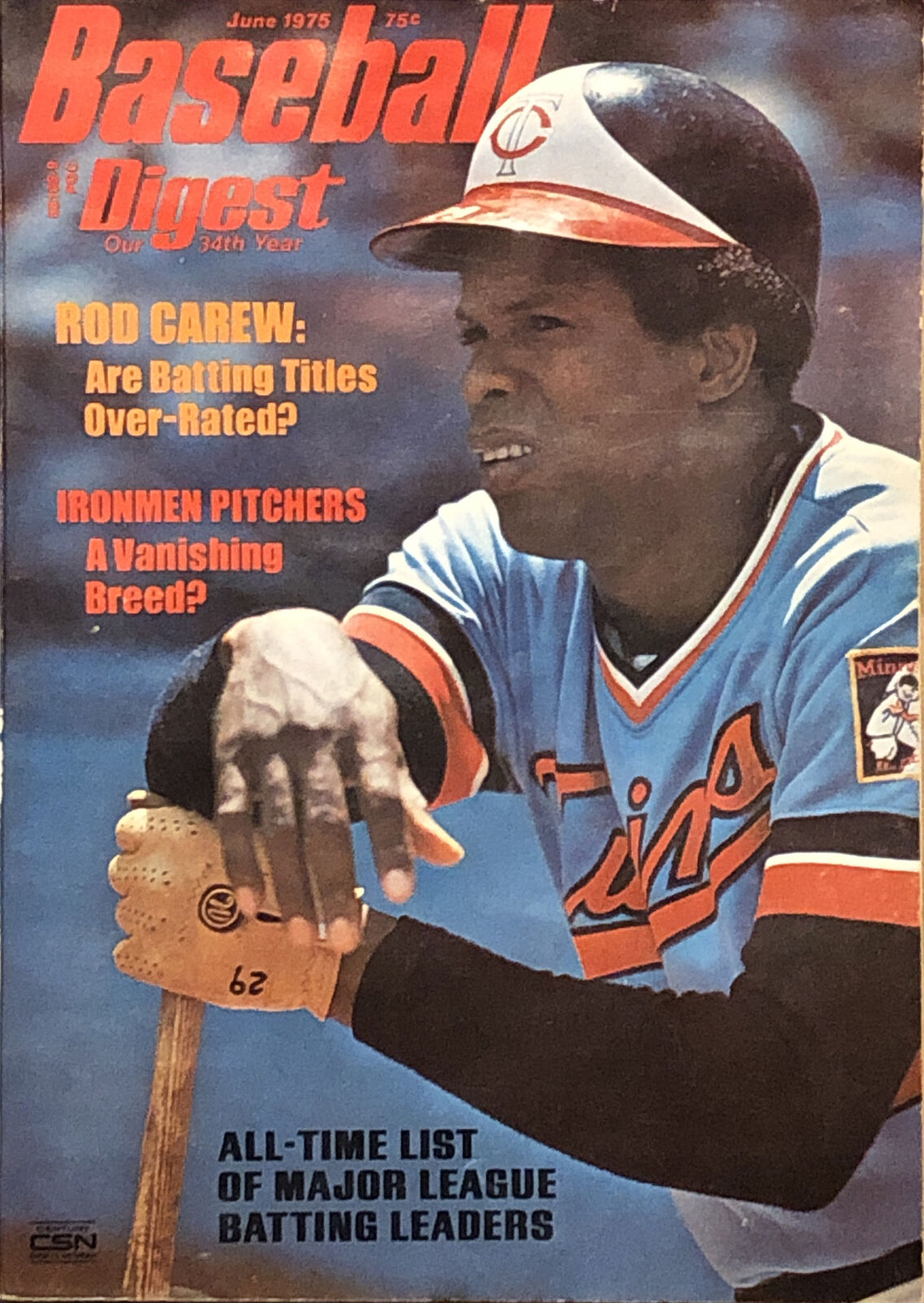 Baseball Digest June Rod Carew Are Batting Titles Over R