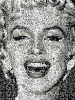 photomosaics marilyn monroe, 1000 pieces buffalo jigsaw puzzle, poster inside marilynmonroe