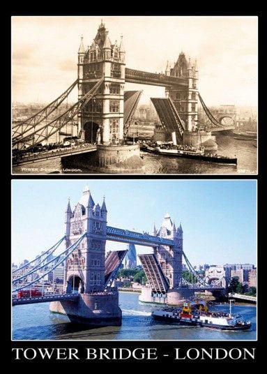 london tower bridge jigsaw puzzle by clementoni, 1000 pieces, yesterday collection londontowerbridge