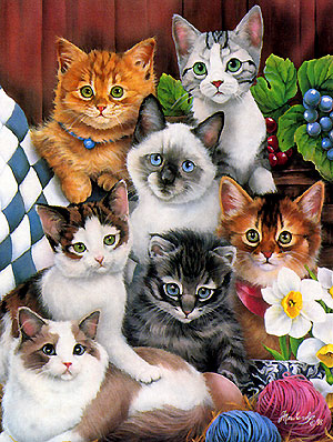 Cuddley Kittens Jigsaw Puzzle painted by Jenny Newland & made by Clementoni- High Quality Collection cuddlykittens