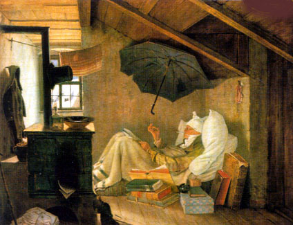 painting puzzle by clementoni, 1000 pieces jigsaw puzzle by artist spitzweg, poorpoet