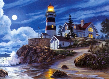 JamesHimsworth painter Moonlight Lighthouse jigsaw puzzle clementoni 1500 Pieces # 319299 moonlitlighthouse