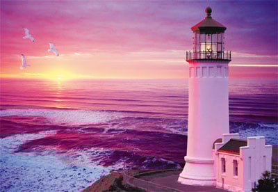 lighthouse sunset jigsaw puzzle by clementoni, 2000 pieces, lighthousesunset