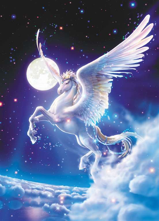 1000 Piece Jigsaw Puzzle ClementoniPuzzles Pegasus photographic fantasy fluorescent image pegasus