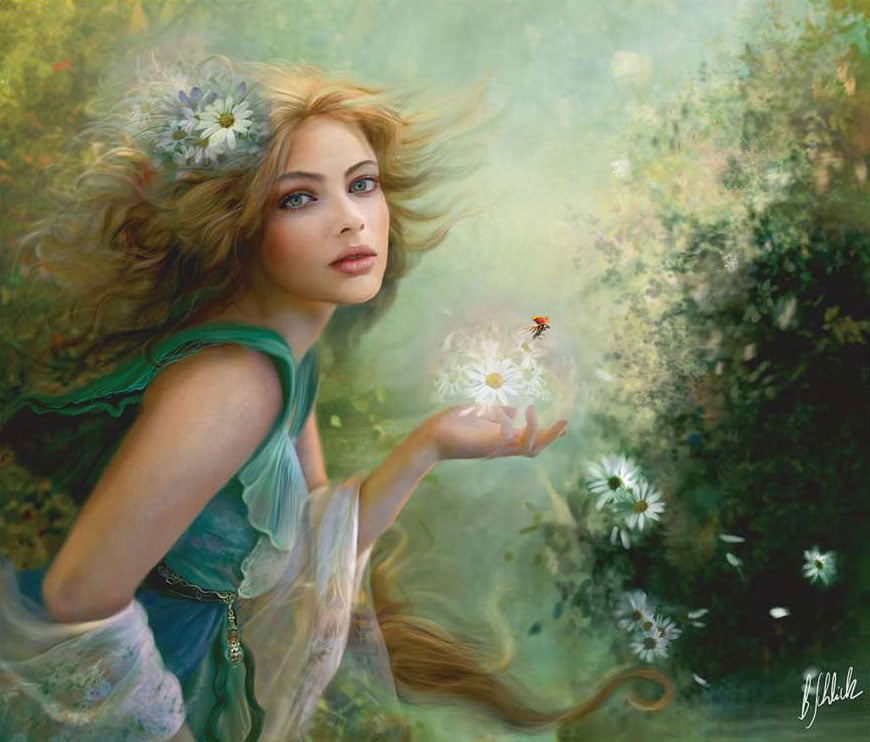 fairies line of clementoni jigsaw puzzles titled herald of spring portrait of a beautiful young fair herald-of-spring