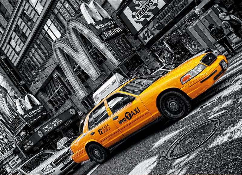 Clementoni JigsawPuzzle 1000 Pieces by Clem Games & Puzzles Germany yellow new york taxi cab new-york-taxi-clementoni