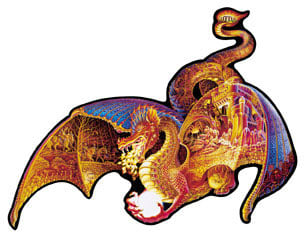 jigsaw puzzle by fx schmidt, fire dragon shaped puzzle, 1000 pieces puzzle firedragon