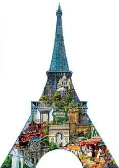 eiffel tower shaped jigsaw puzzle by gerold como with fx schmid 1000 pieces eiffeltowercomo