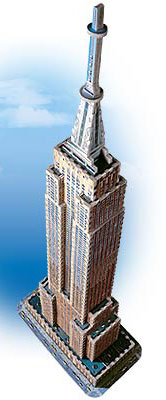 3d jigsaw puzzle, empire state building, glow in the dark puzzle, wrebit puzzle company, puzz3d, sky empirestatebuildingglowinthedark