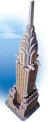 wrebitt threedimensional puzzles, skyscraper series chrysler building puzz3d, glow in the dark puzzl chryslerglowinthedark