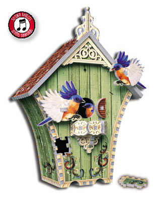 birdhouse puzzle, bird sounds birdhouse, puzz3d by wrebbit, birdhousewithsoundmodule