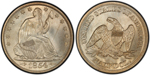 U.S. 50-cent Half Dollar 1854 Coin