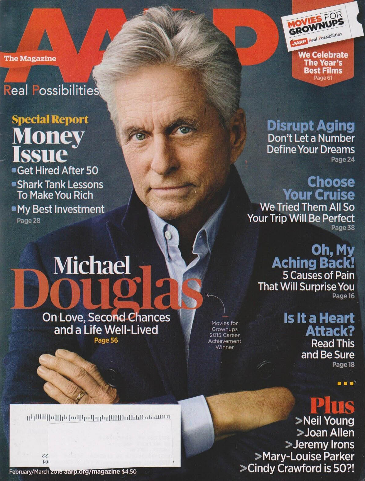 AARP February/March 2016, , Michael Douglas On Love, Second Chanc