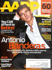 Antonio Banderas magazine cover appearance AARP November 2001