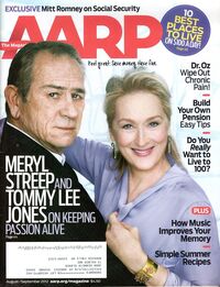 Meryl Streep magazine cover appearance AARP August/September 2012