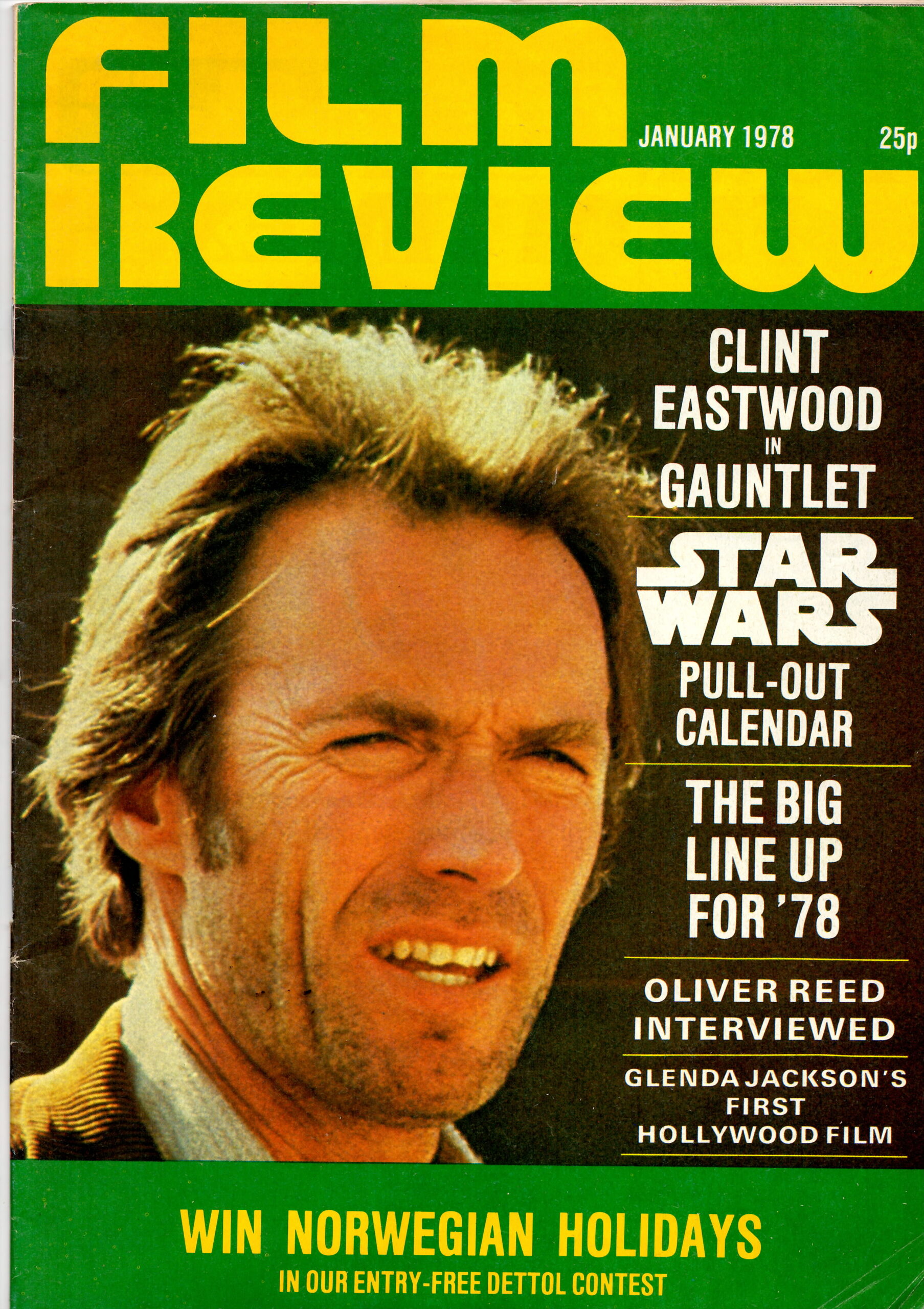 ABC Film Review January 1978, ABC Film Review January 1978 Movie Magazine Back Issue Published by Associated British Axtell Publications. Clint Eastwood in Gauntlet., Clint Eastwood in Gauntlet