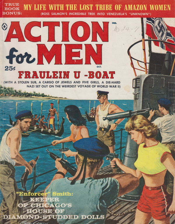 Action for Men October 1959 magazine back issue Action for Men magizine back copy 