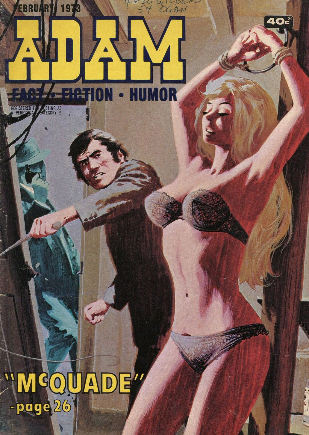 Adam February 1973 magazine back issue Adam magizine back copy 