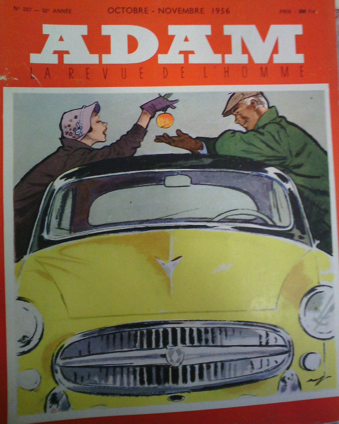 Adam # 237 - October/November 1956 magazine back issue Adam French magizine back copy 