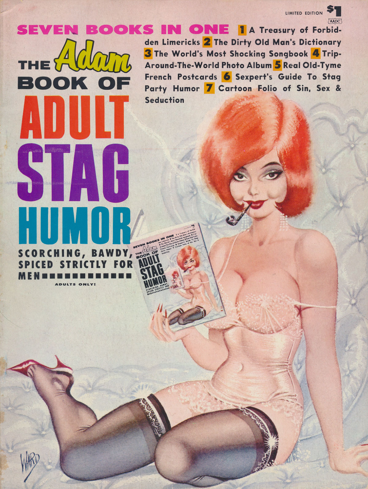 Adam Book of Adult Stag Humor # 1 magazine back issue Adam Book Adult Stag Humor magizine back copy 
