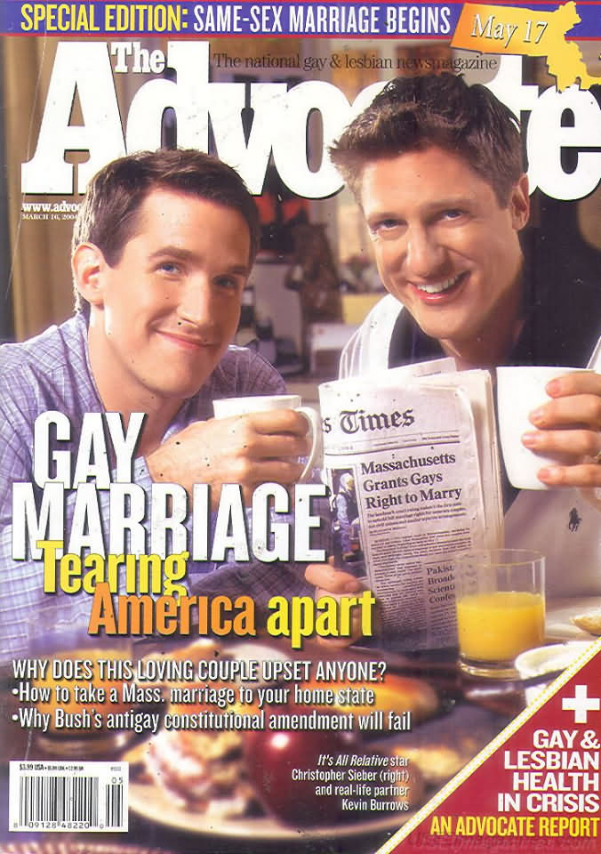 The Advocate March 16, 2004 magazine back issue The Advocate magizine back copy 
