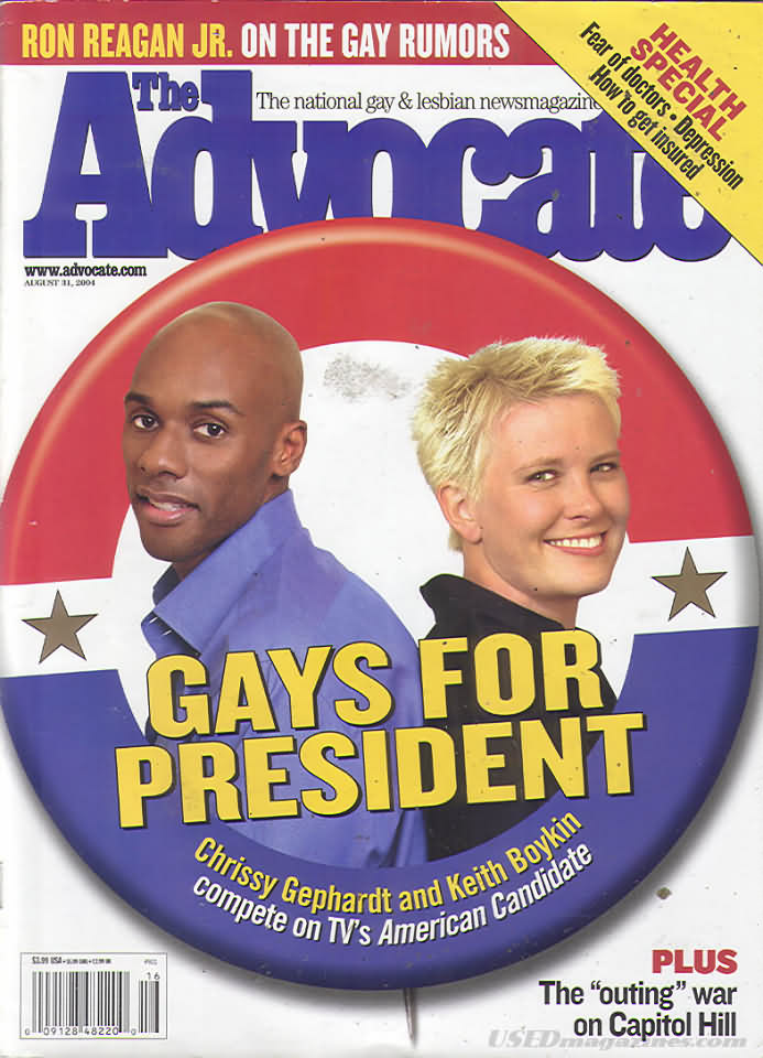 The Advocate August 31, 2004 magazine back issue The Advocate magizine back copy 