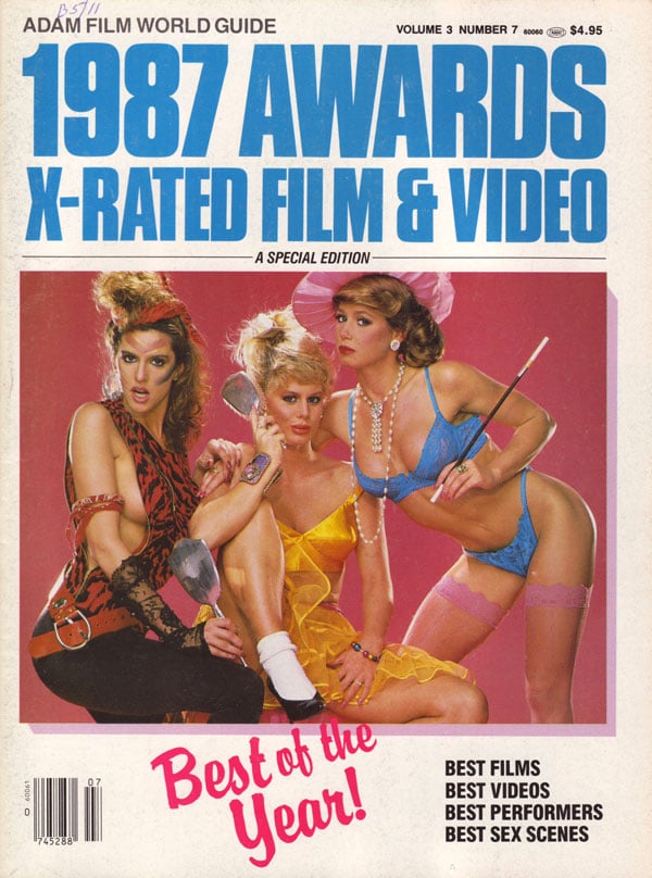 Adam Film World Guide X-Rated 1987 Awards Vol. 3 # 7 magazine back issue Adam Film World Guide X-Rated Movie magizine back copy adam film world guide 1987 awards issue best films videos performers pornstars sex scenes explicit r