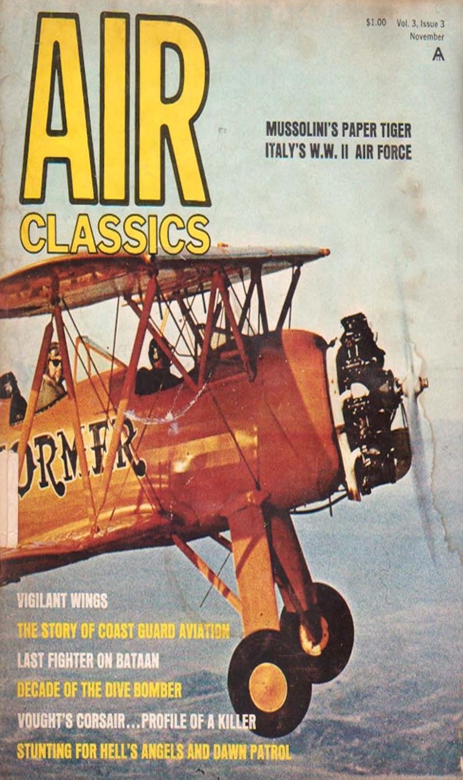 Air Classics November 1966 magazine back issue Air Classics magizine back copy 