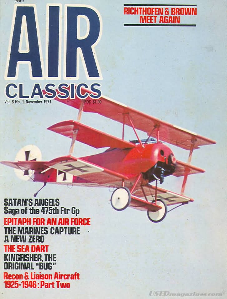 Air Classics November 1971 magazine back issue Air Classics magizine back copy 