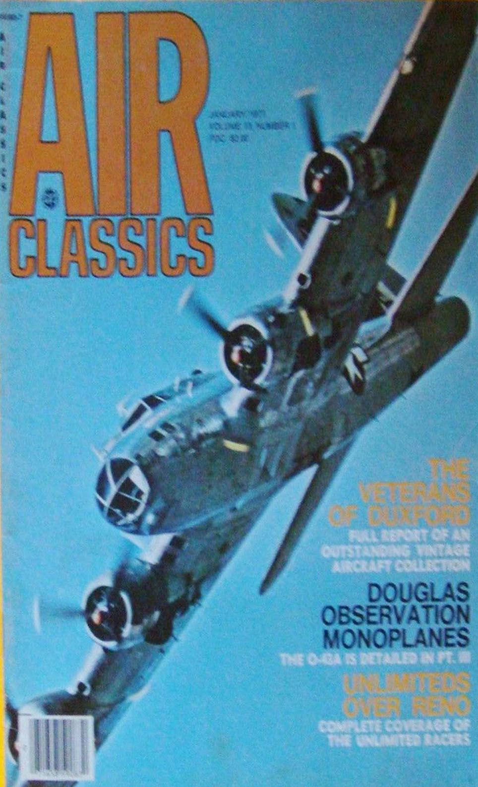 Air Classics January 1977 magazine back issue Air Classics magizine back copy 