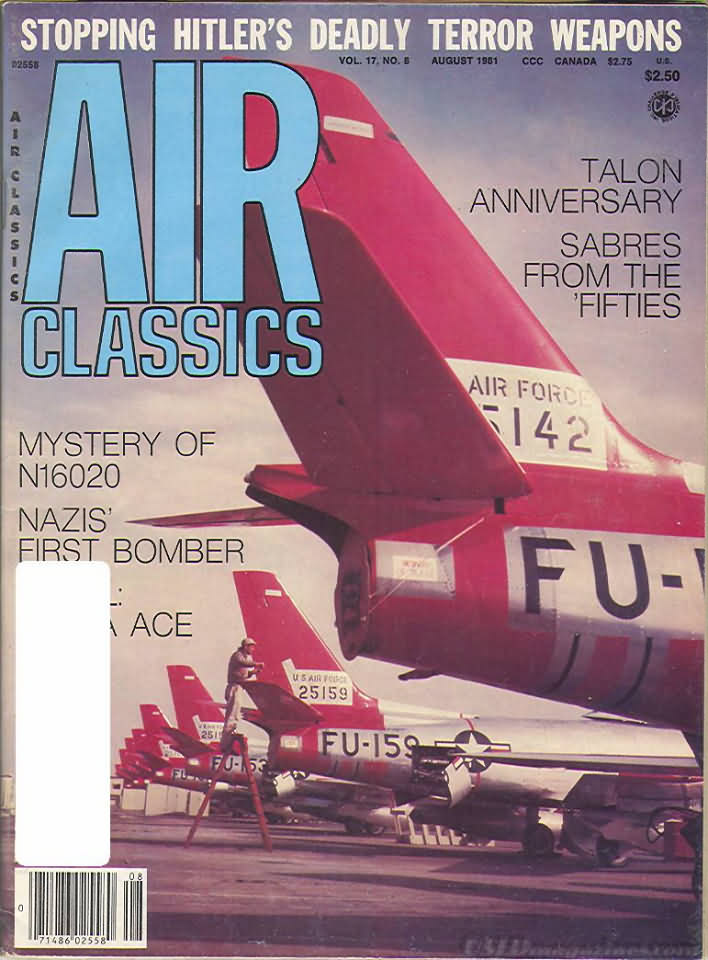 Air Classics August 1981 magazine back issue Air Classics magizine back copy 