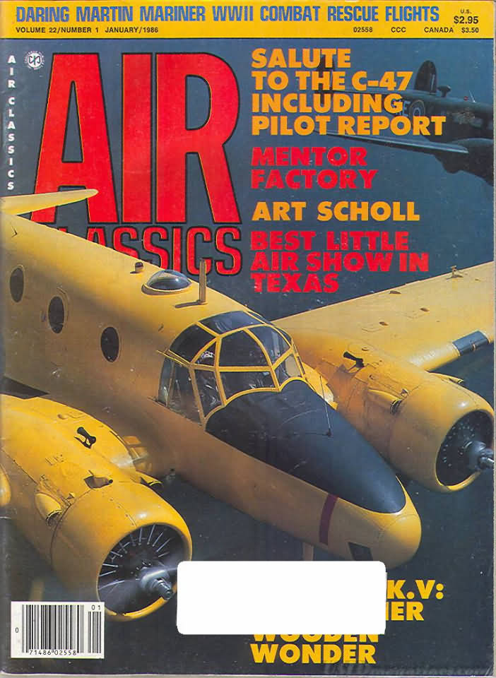 Air Classics January 1986 magazine back issue Air Classics magizine back copy 