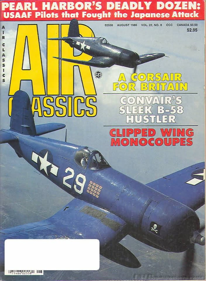 Air Classics August 1986 magazine back issue Air Classics magizine back copy 