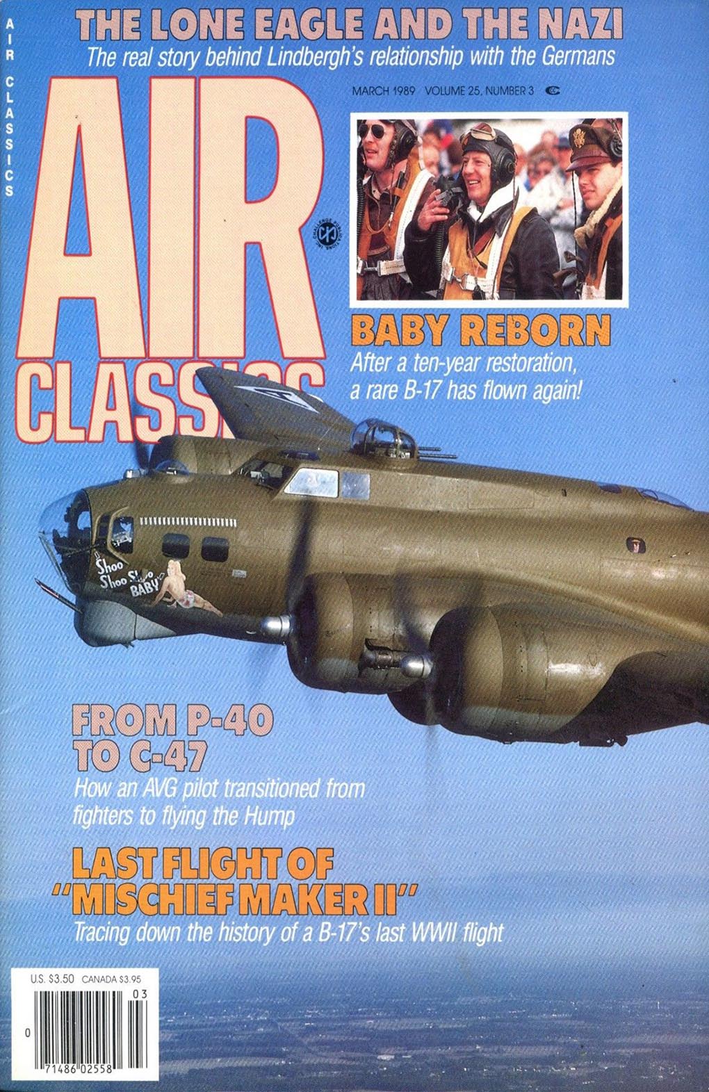 Air Classics March 1989 magazine back issue Air Classics magizine back copy 