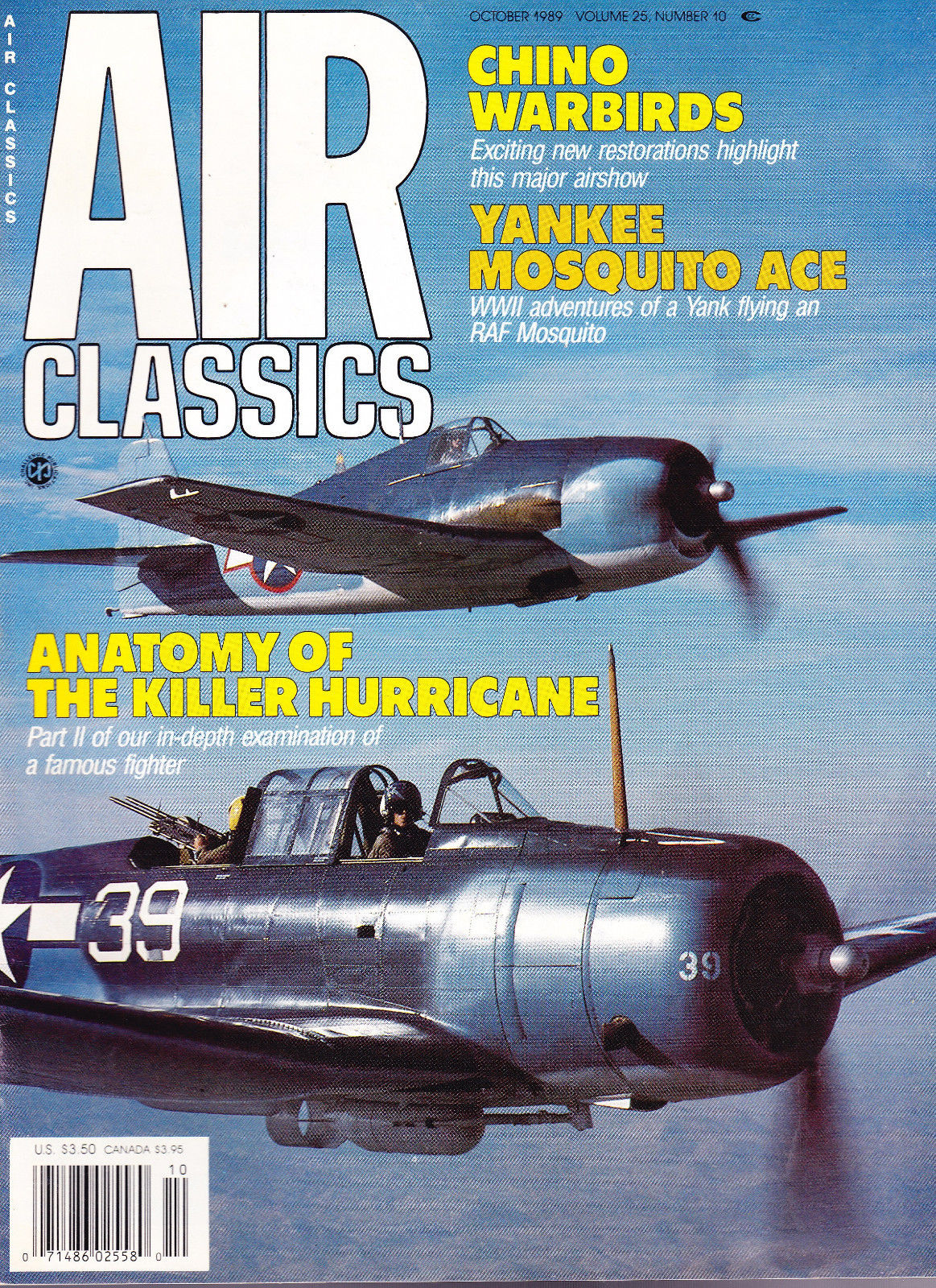 Air Classics October 1989 magazine back issue Air Classics magizine back copy 