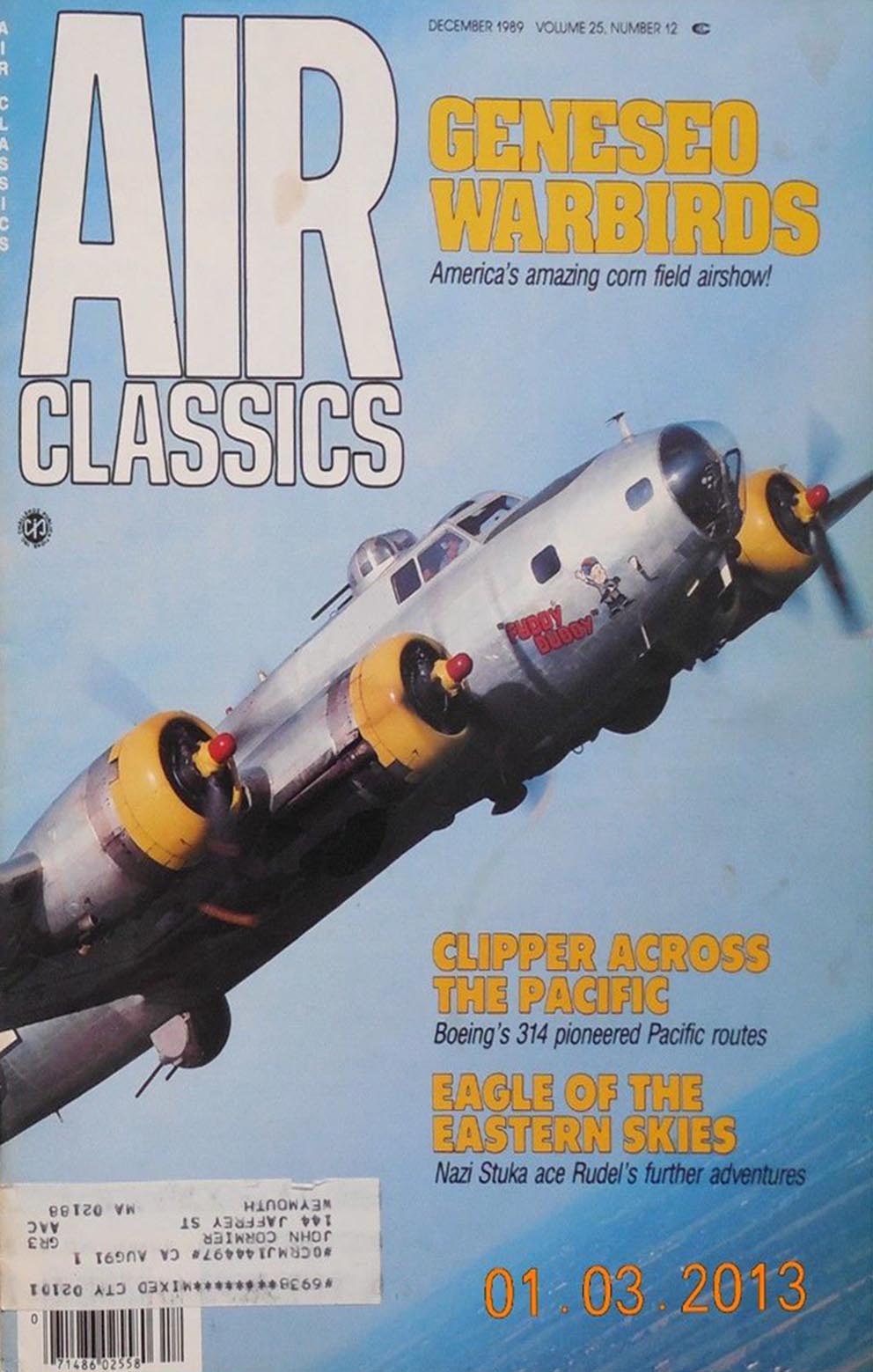 Air Classics December 1989 magazine back issue Air Classics magizine back copy 