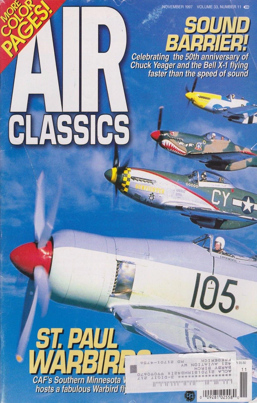 Air Classics November 1997 magazine back issue Air Classics magizine back copy 
