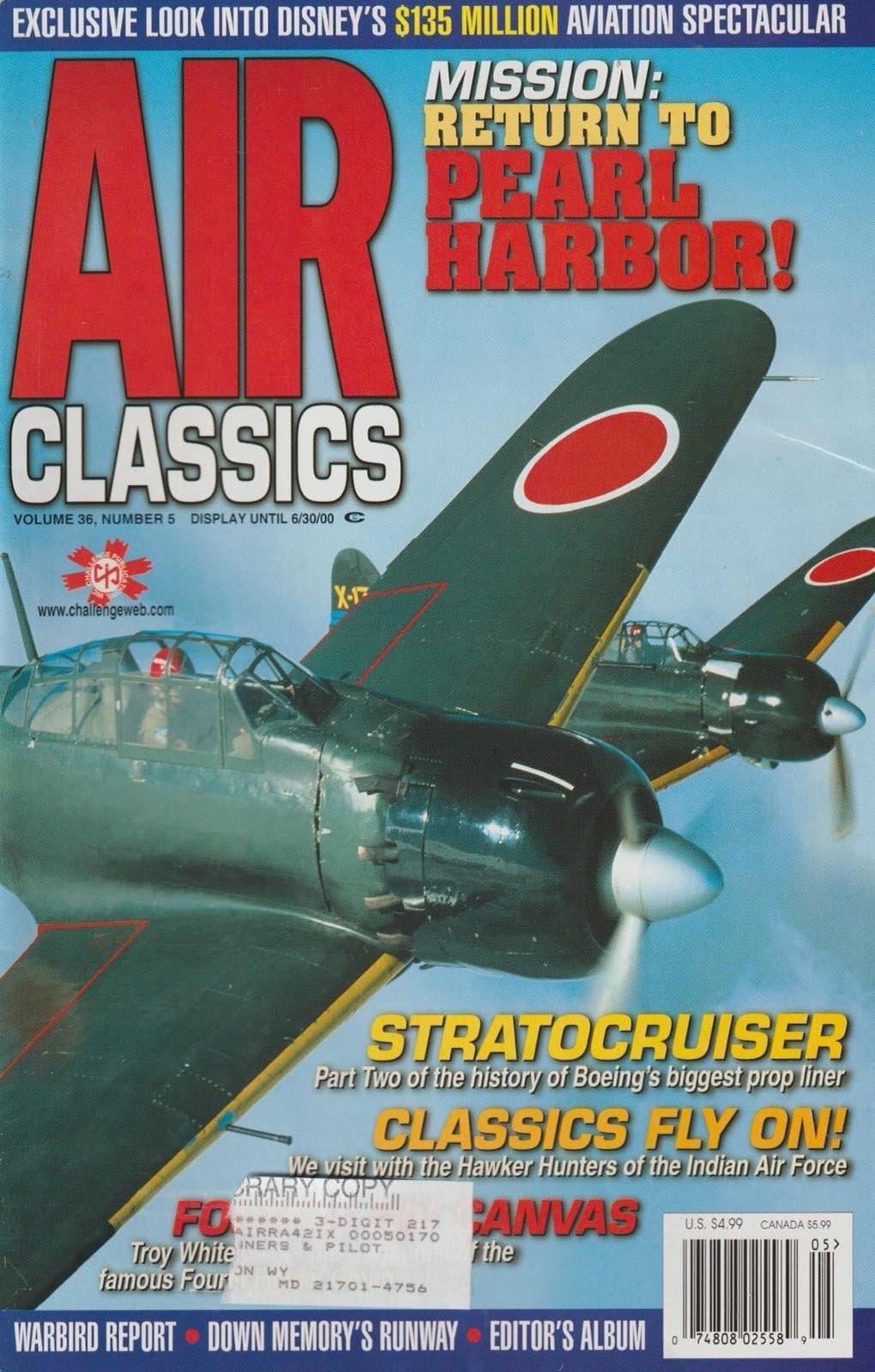 Air Classics January 2000 magazine back issue Air Classics magizine back copy 