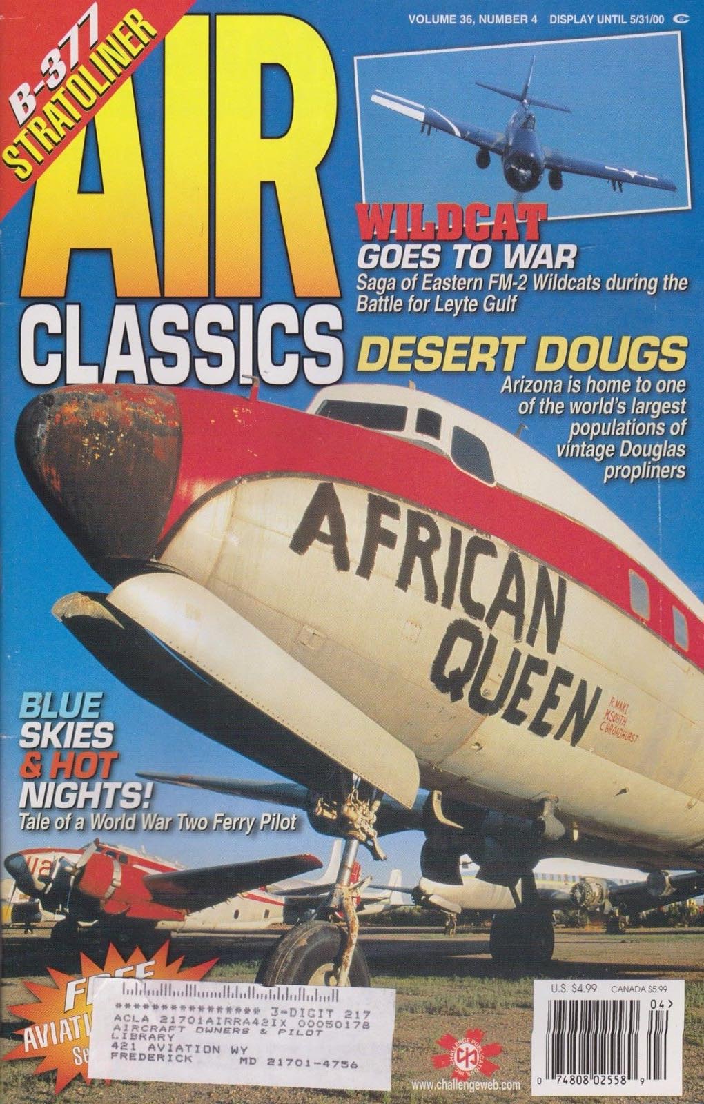 Air Classics April 2000 magazine back issue Air Classics magizine back copy 