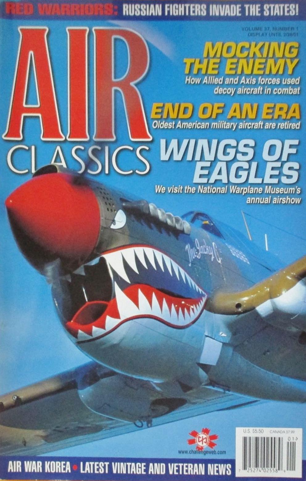 Air Classics January 2001 magazine back issue Air Classics magizine back copy 