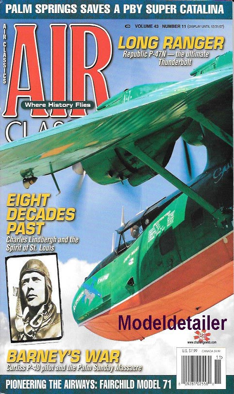 Air Classics November 2007 magazine back issue Air Classics magizine back copy 