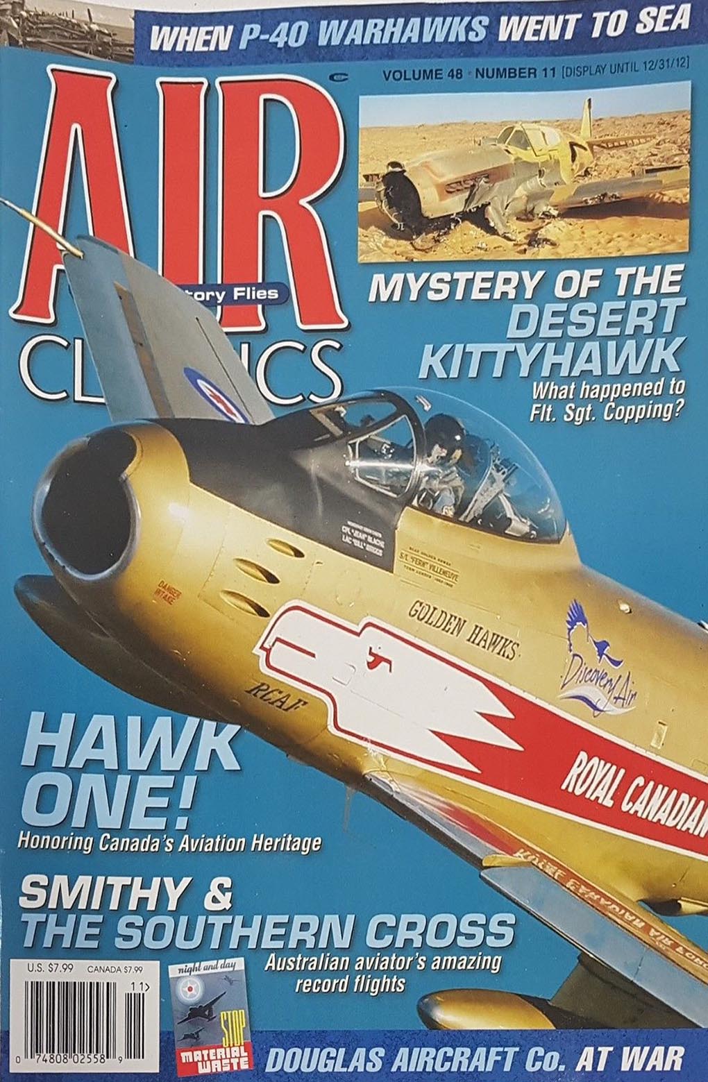 Air Classics November 2012 magazine back issue Air Classics magizine back copy 