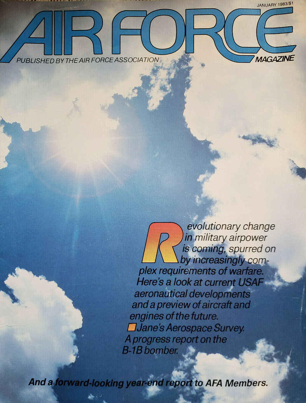 Air Force January 1983 magazine back issue Air Force magizine back copy 