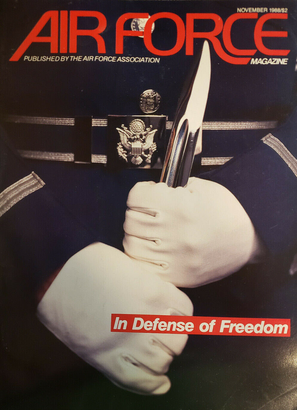 Air Force November 1988 magazine back issue Air Force magizine back copy 