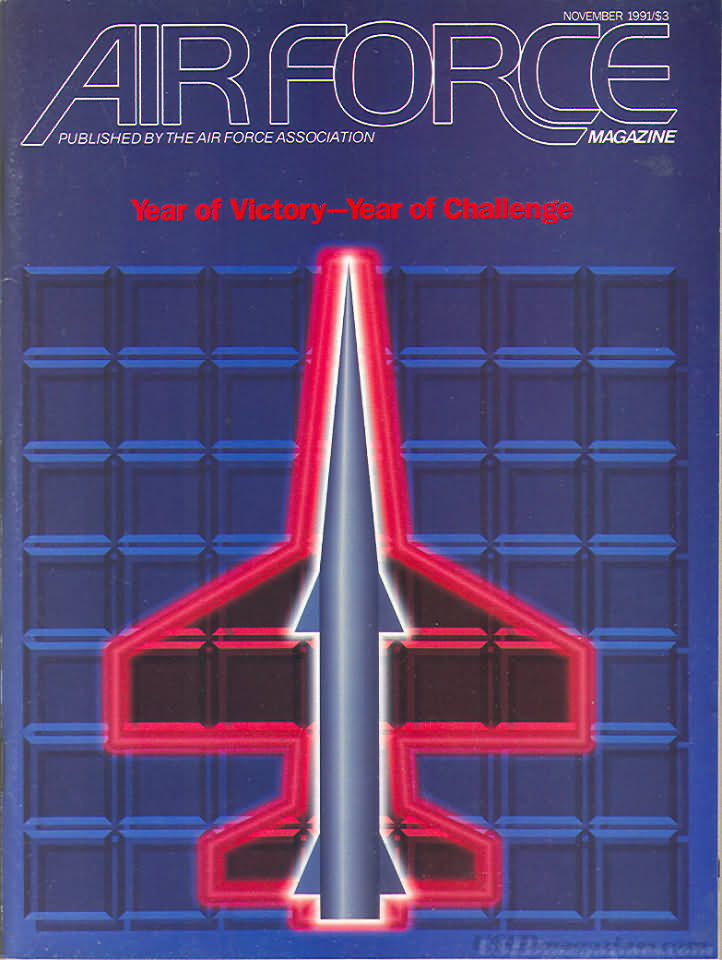 Air Force November 1991 magazine back issue Air Force magizine back copy 