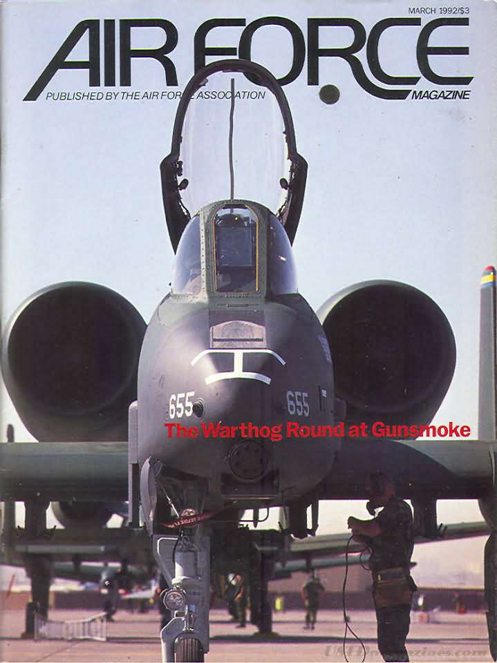 Air Force March 1992 magazine back issue Air Force magizine back copy 