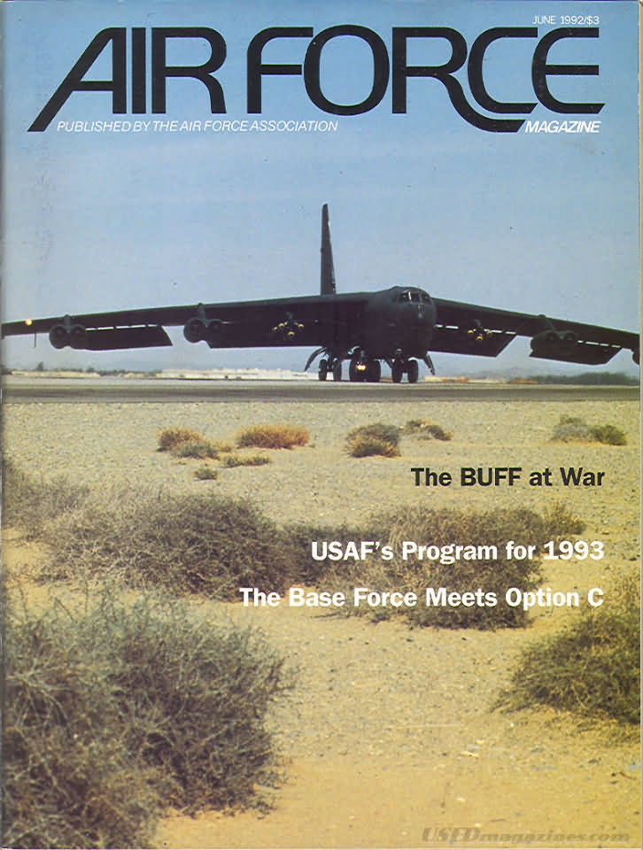 Air Force June 1992 magazine back issue Air Force magizine back copy 