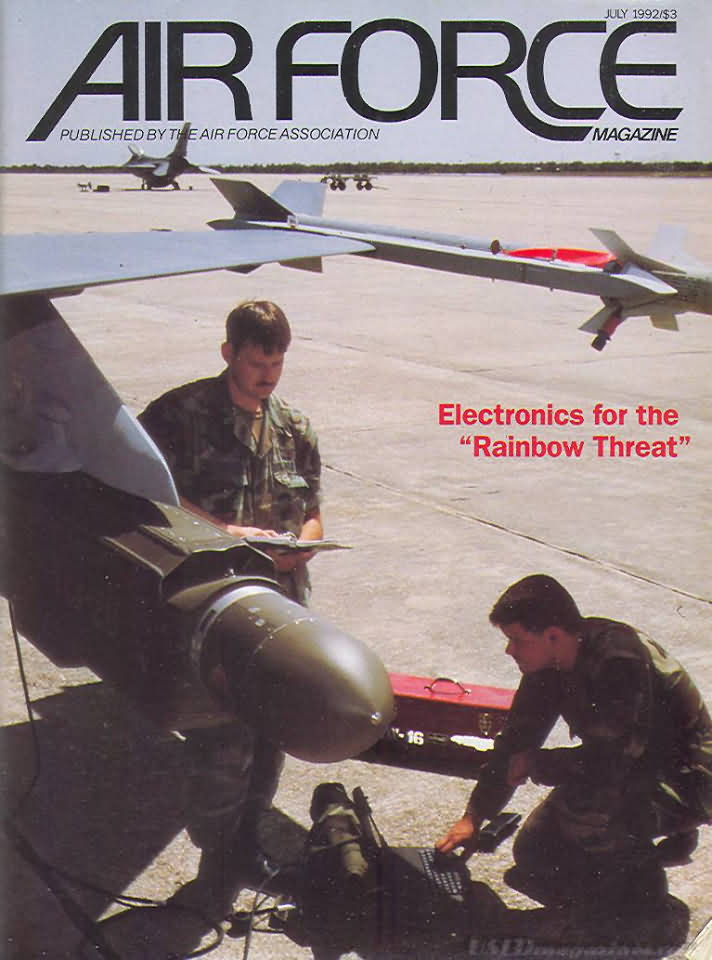 Air Force July 1992 magazine back issue Air Force magizine back copy 