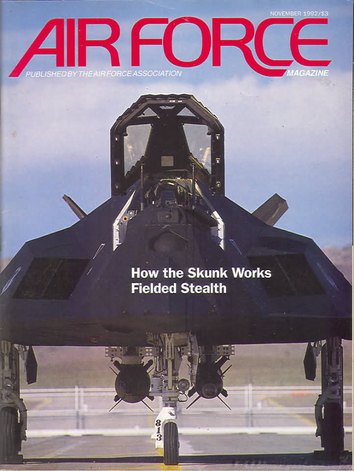 Air Force November 1992 magazine back issue Air Force magizine back copy 